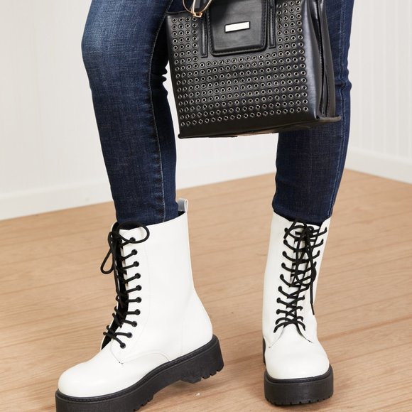 WeeBoo Big Steps Platform Combat Boots - Picture 6 of 10